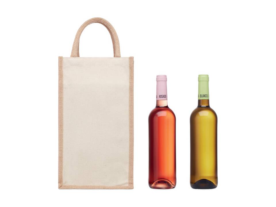 Jute wine bag for two bottles 2