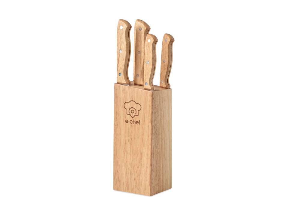 5 piece knife set in base 1