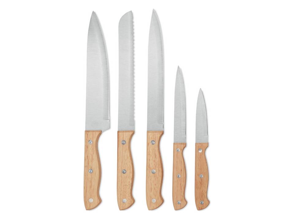 5 piece knife set in base 3