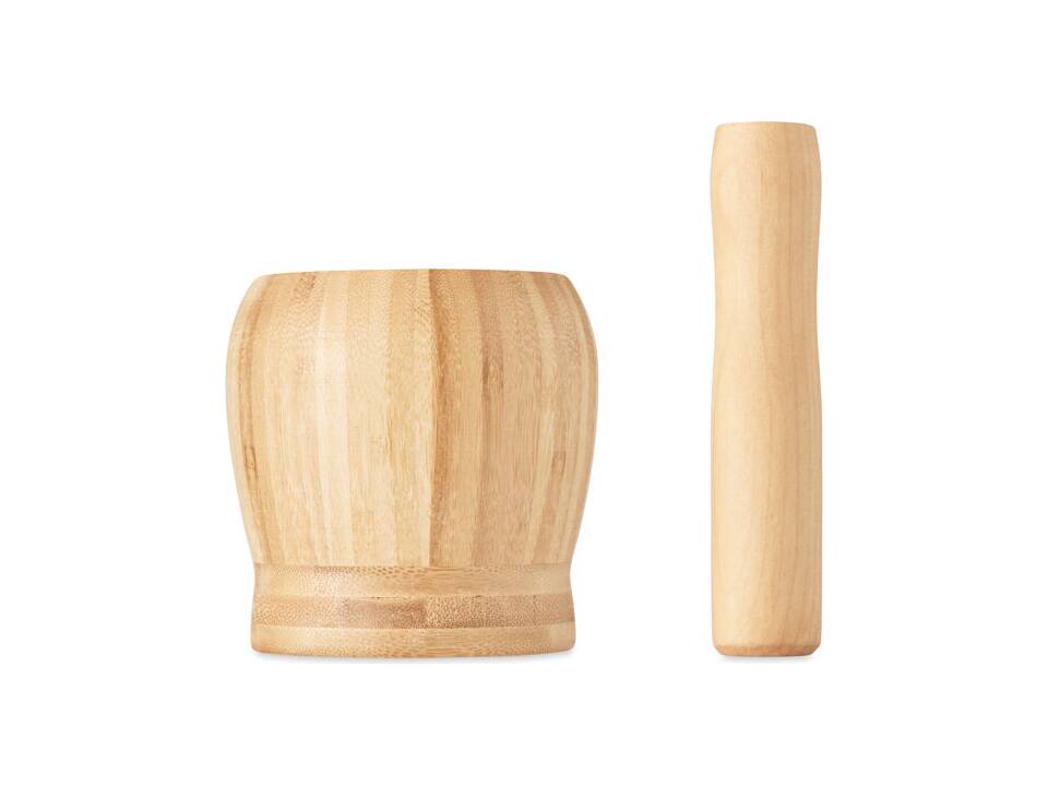 Mortar and pestle crush in bamboo 1