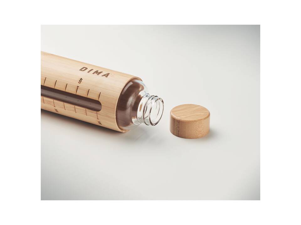 Glass bottle bamboo lid 600ml 4
