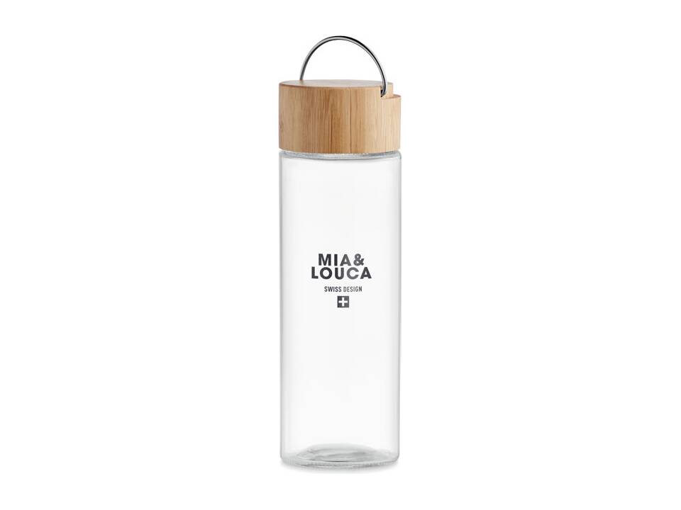 Glass bottle 500ml, bamboo lid 2
