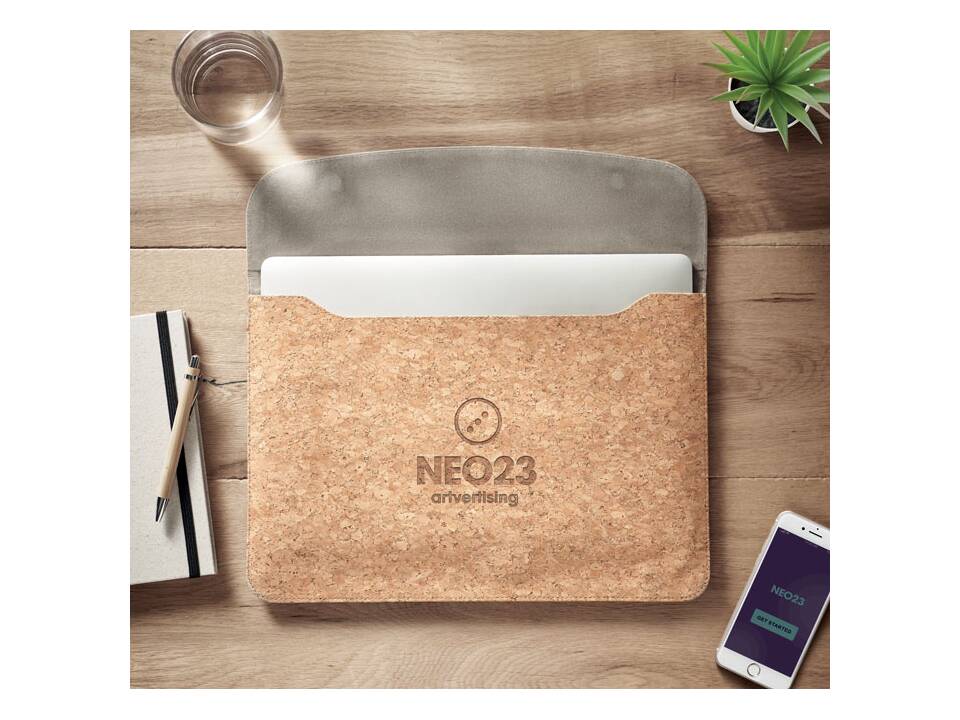 Cork laptop bag magnetic flap 5