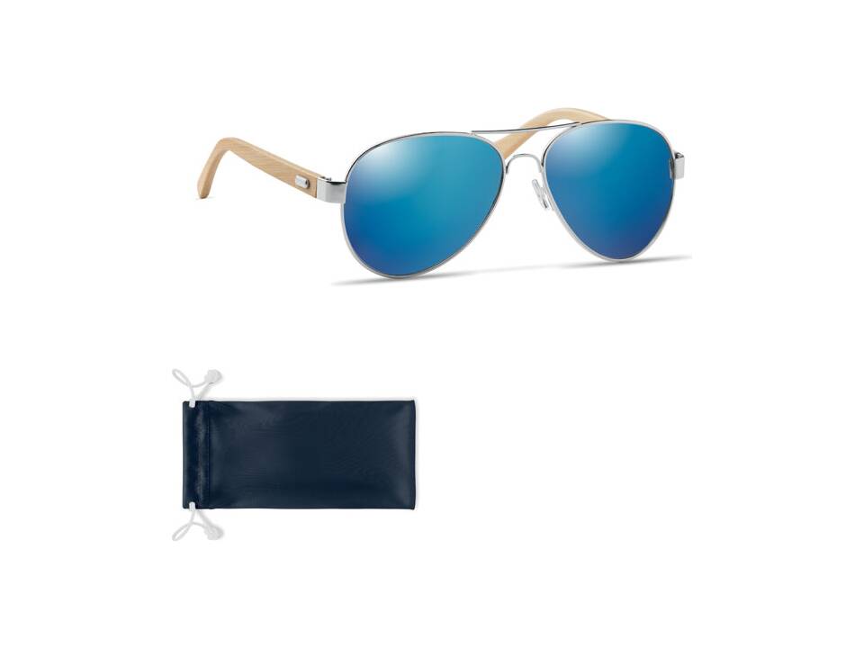 Bamboo sunglasses in pouch 7