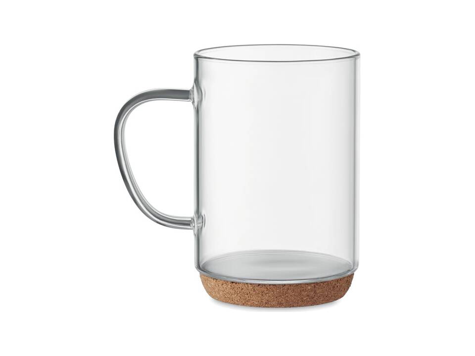 Glass mug 400ml with cork base 2