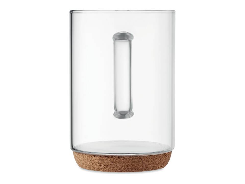 Glass mug 400ml with cork base 3