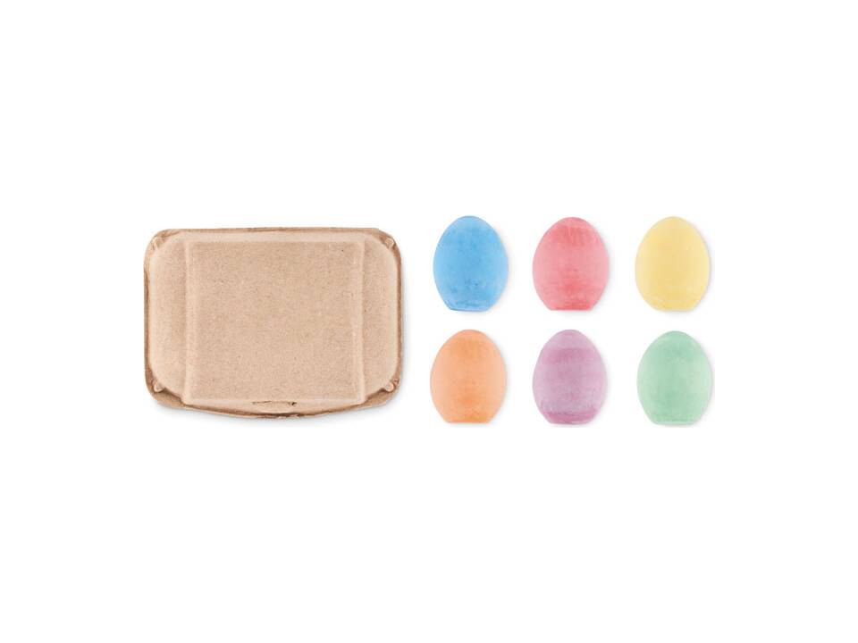 6 chalk eggs in a egg box 2