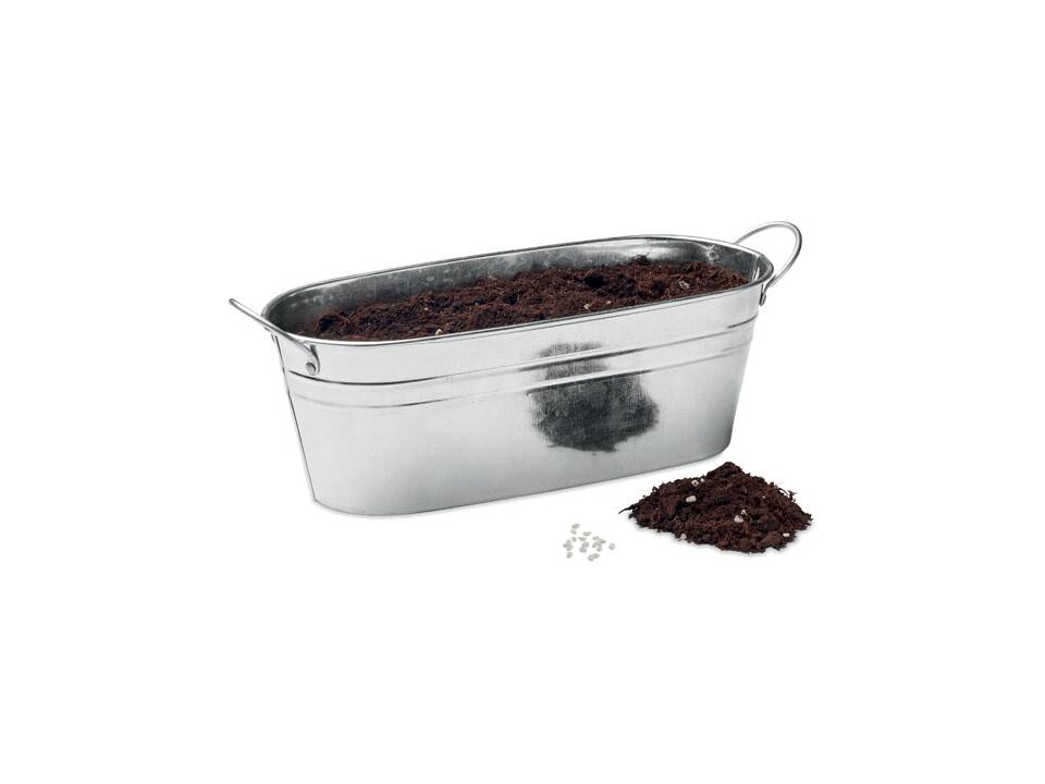 Zinc tub with 3 herbs seeds 3