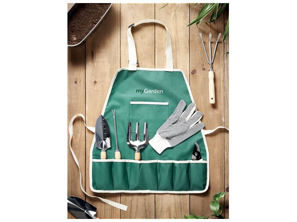 Garden tools in apron 6