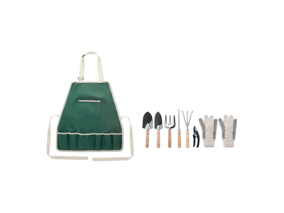 Garden tools in apron 4