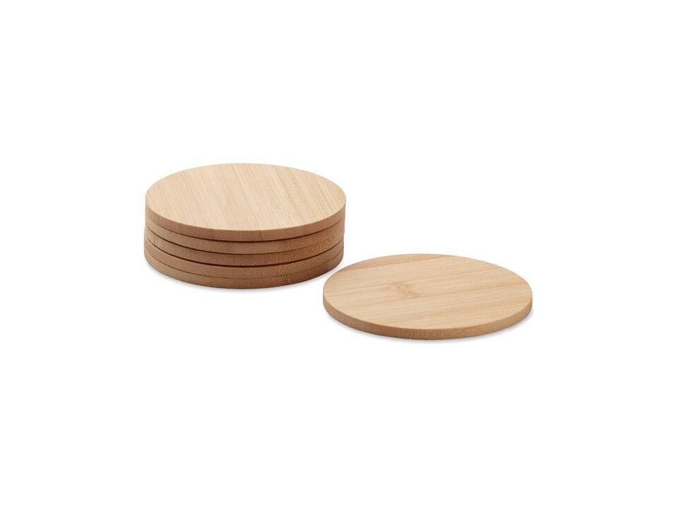 Set of 6 bamboo coasters 2