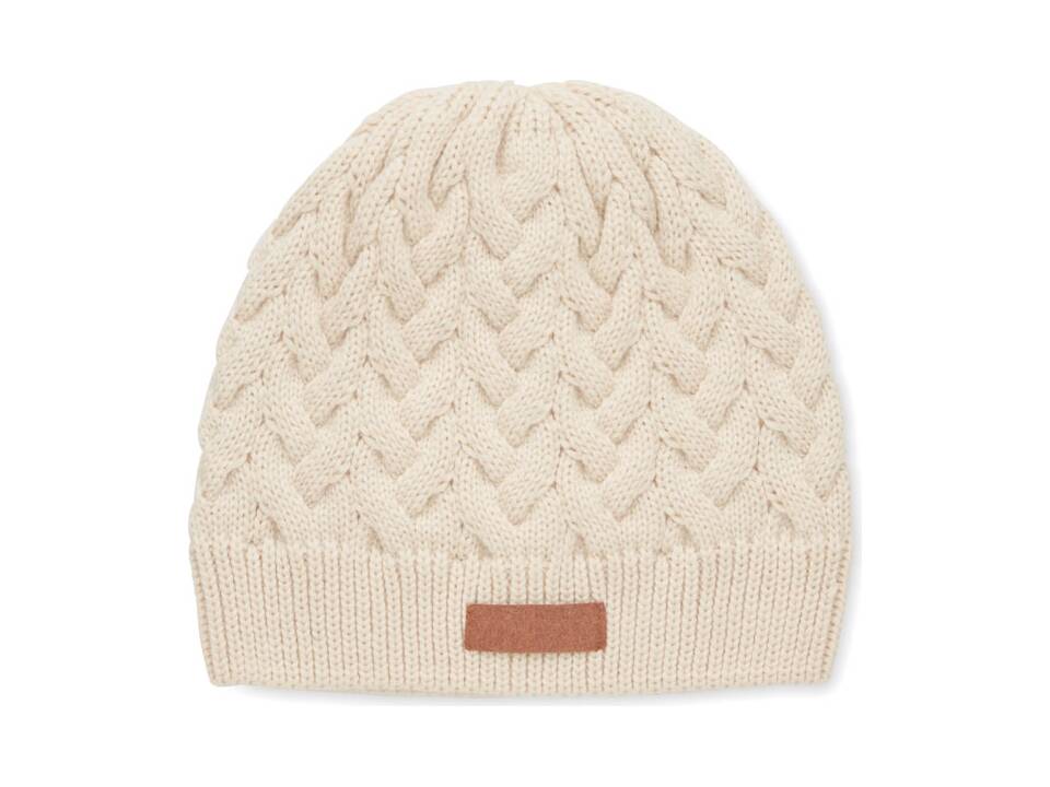 Cable knit beanie in RPET