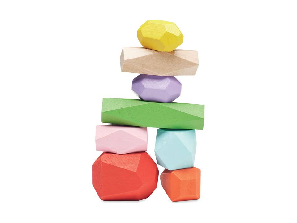 8 stacking wood rocks in pouch 5