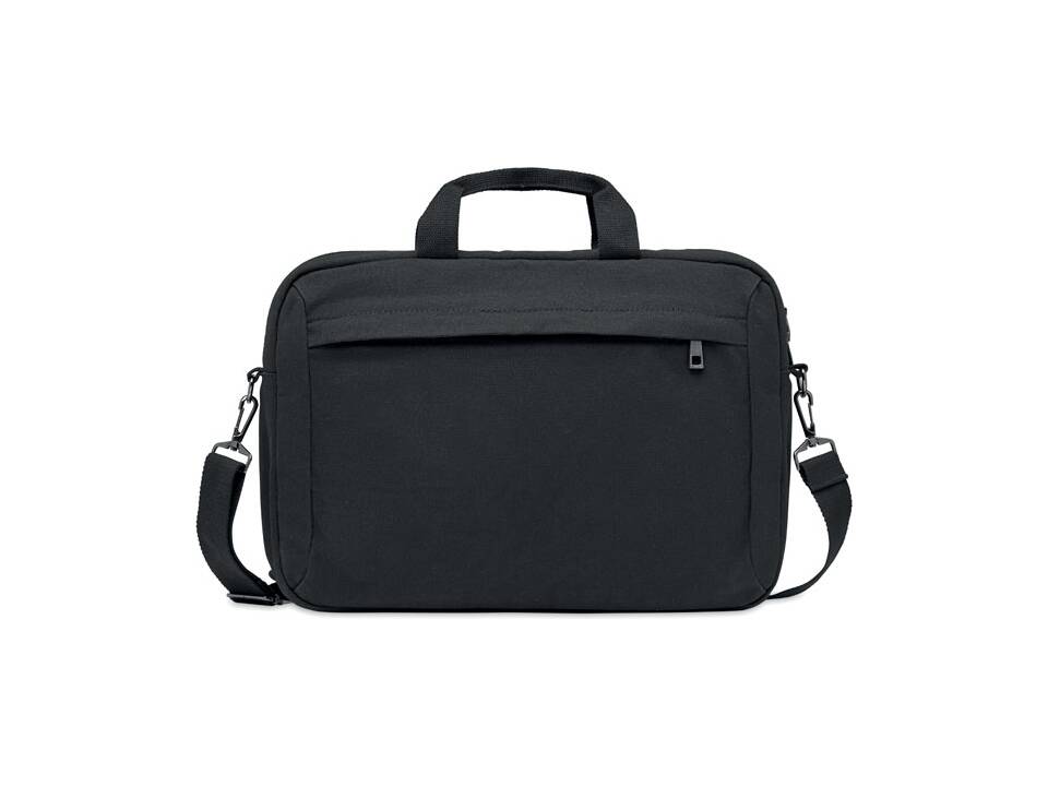 Computer bag in washed canvas 2