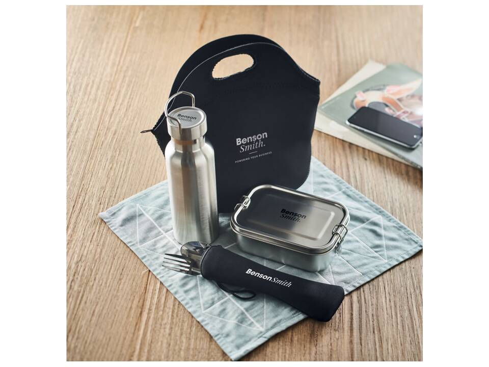 Lunch set in stainless steel 1