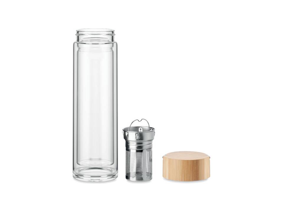 Double wall glass bottle 400ml 1