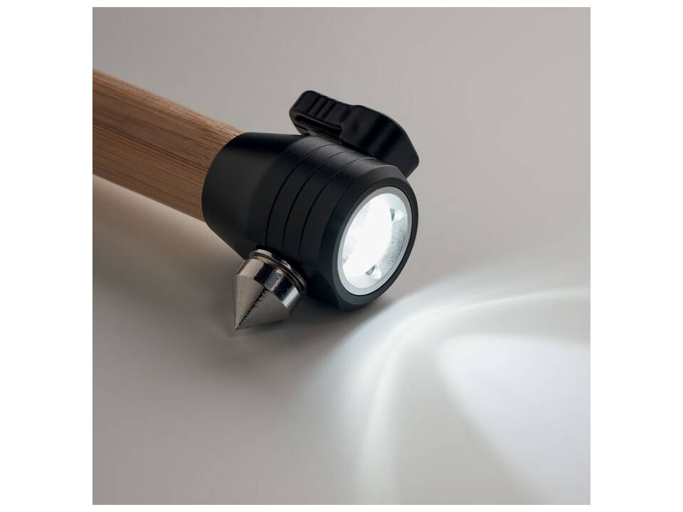 Torch with safety hammer and seat belt cutter 6