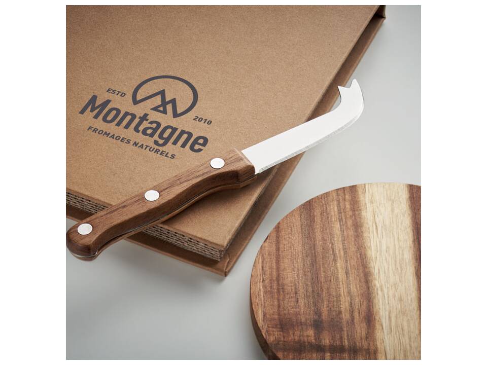 Acacia cheese board set 2