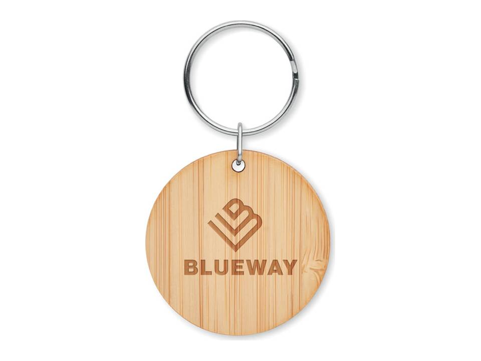 Round bamboo key ring 3