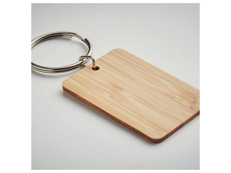 Rectangular bamboo key ring 2