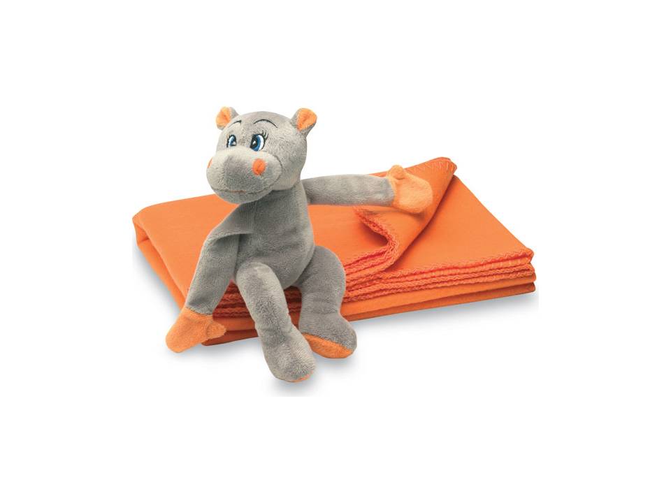 Fleece blanket with hippo 1
