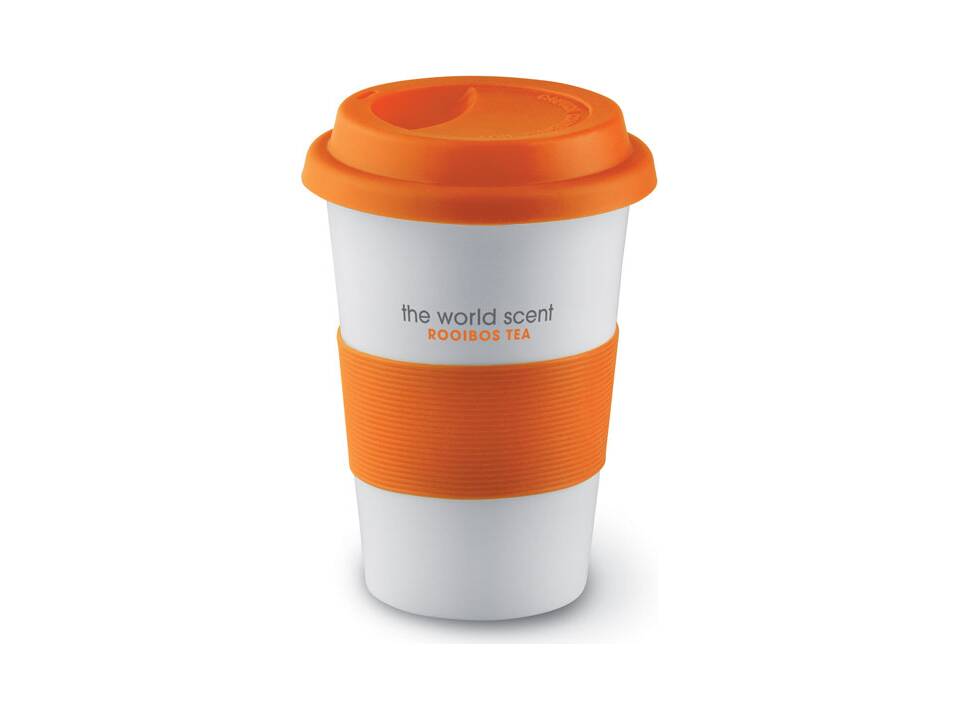 Ceramic mug w/ lid and sleeve 12