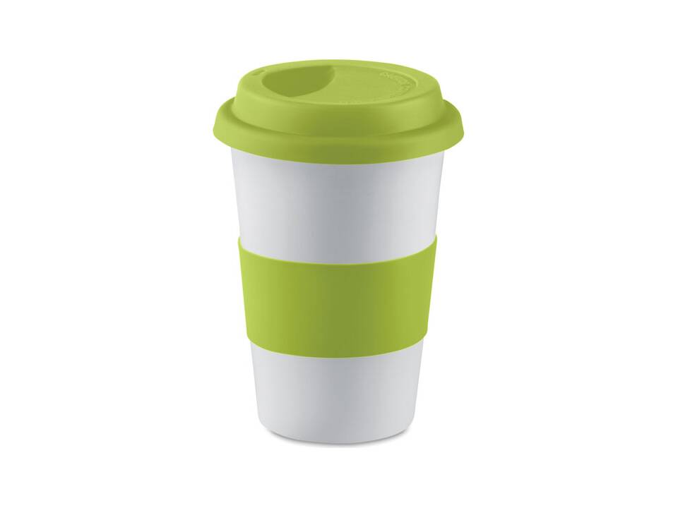 Ceramic mug w/ lid and sleeve 14