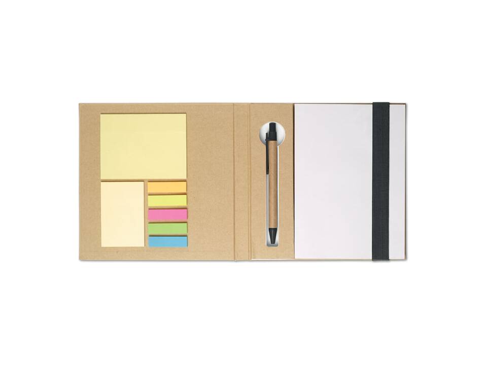 Notebook w/ sticky notes & pen