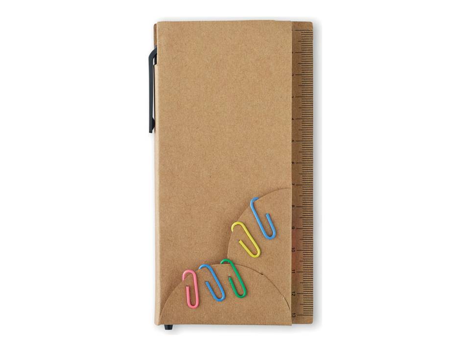 Sticky notes with ruler, clips and pen 1