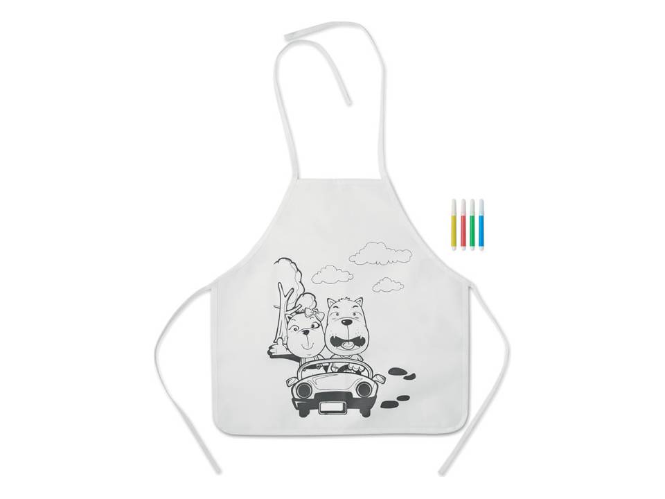 Kids apron with 4 markers 1
