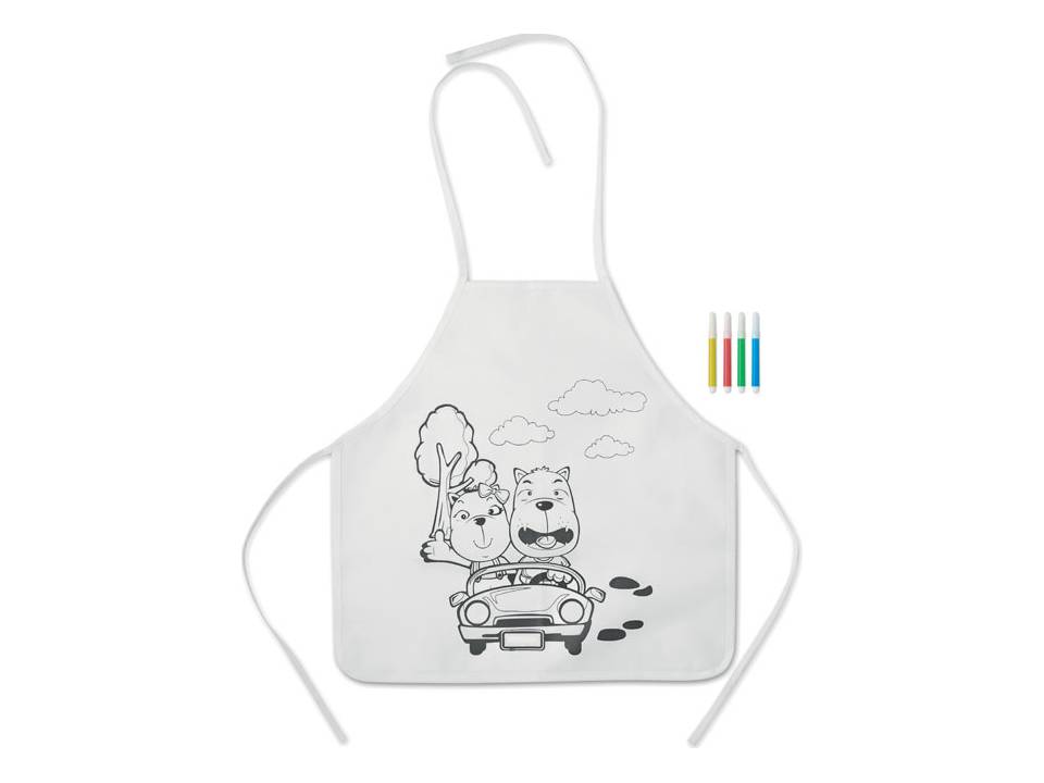 Kids apron with 4 markers 4