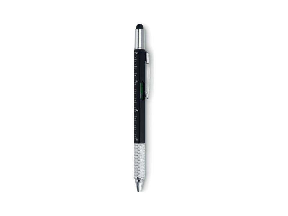 Spirit level pen with ruler