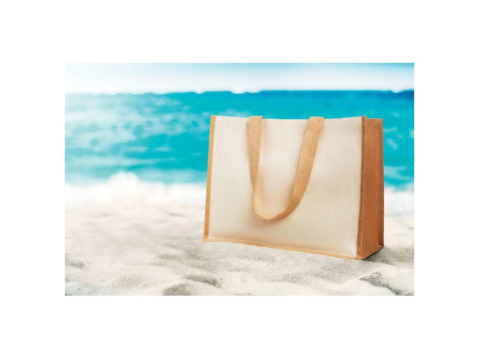 Jute and canvas shopping bag 3