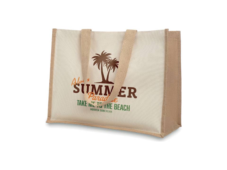 Jute and canvas shopping bag 5