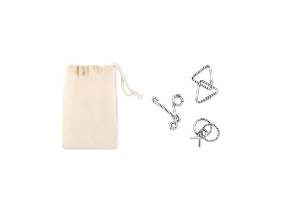 Set of 3 metal brain teasers