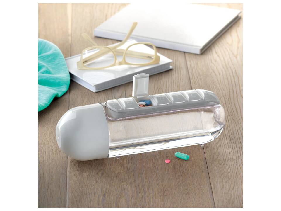 Bottle with pill box 2