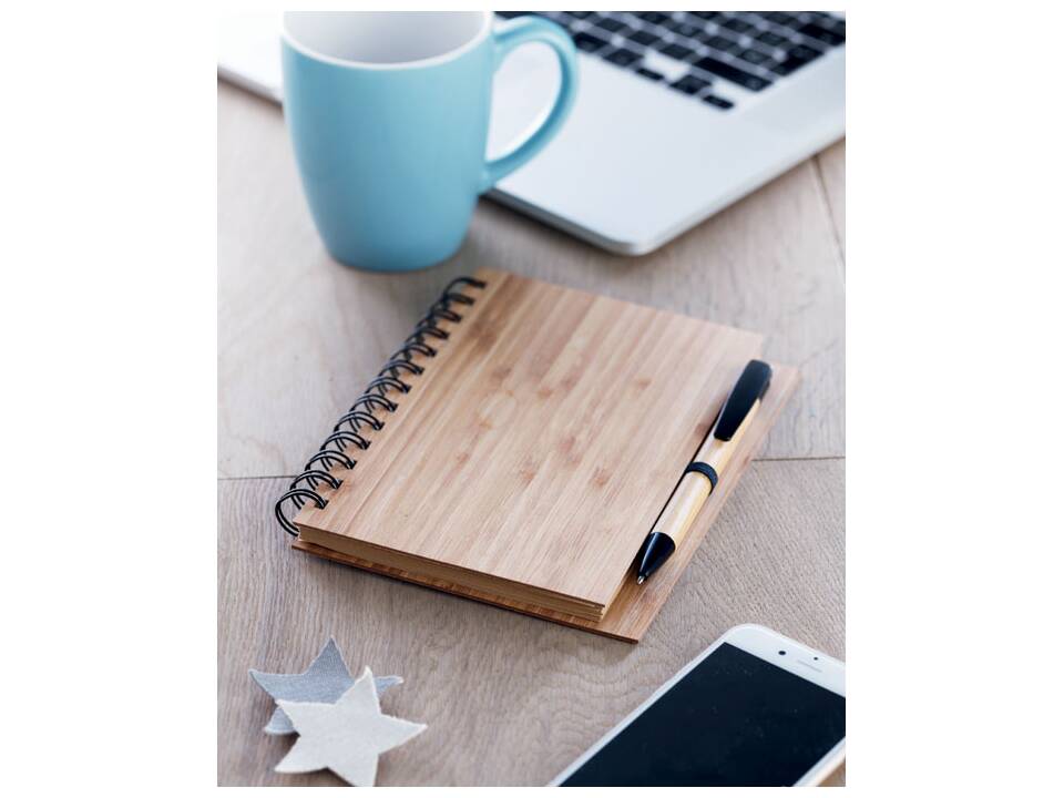 Bamboo notebook with pen 2