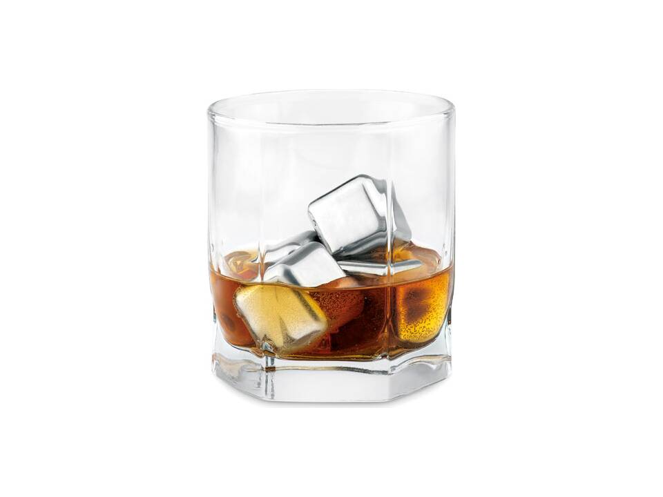 Set of 4 SS ice cubes in pouch 3