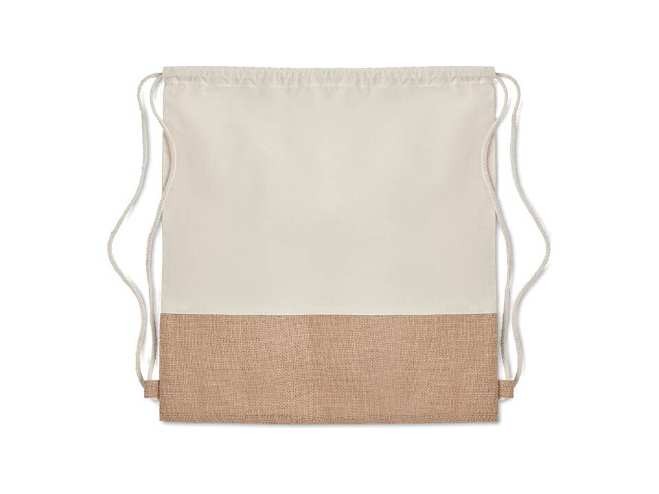 Drawstring bag w/ jute details 2