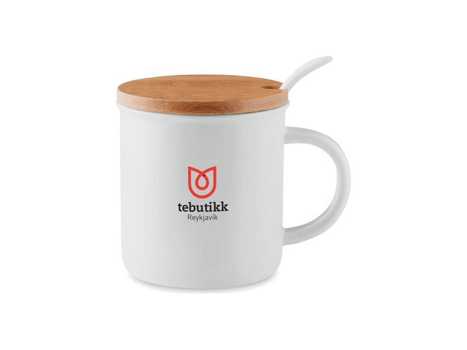 Porcelain mug with spoon