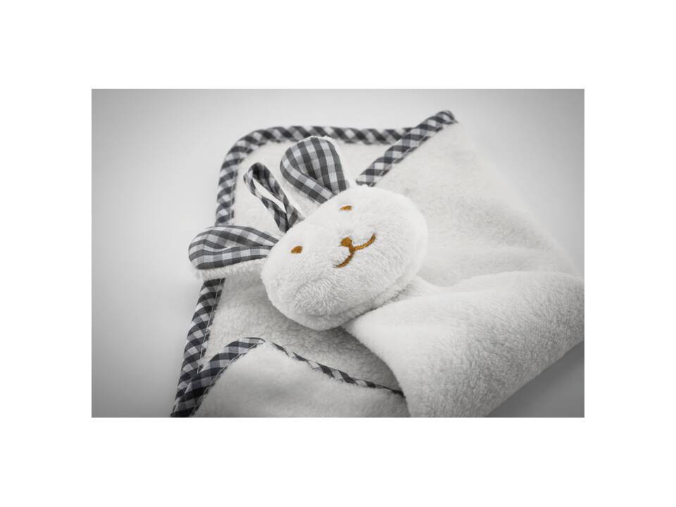 Plush rabbit design baby towel 1