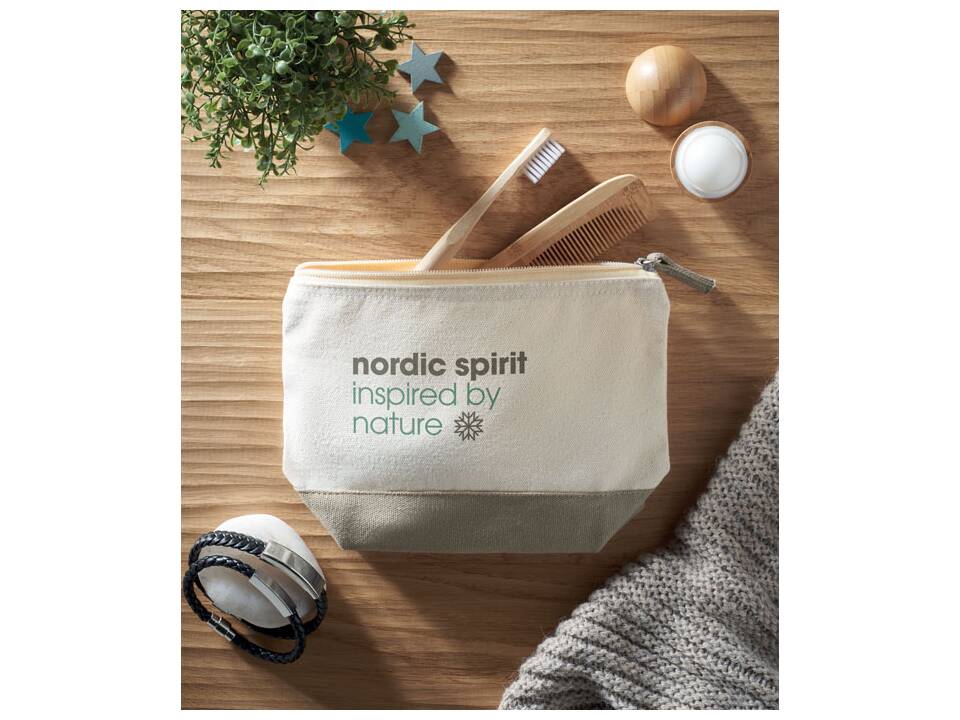 Bicolour cotton cosmetic bag 8