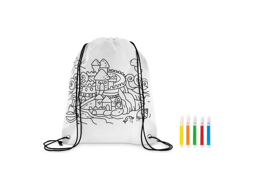 Non woven kids bag with pens 2