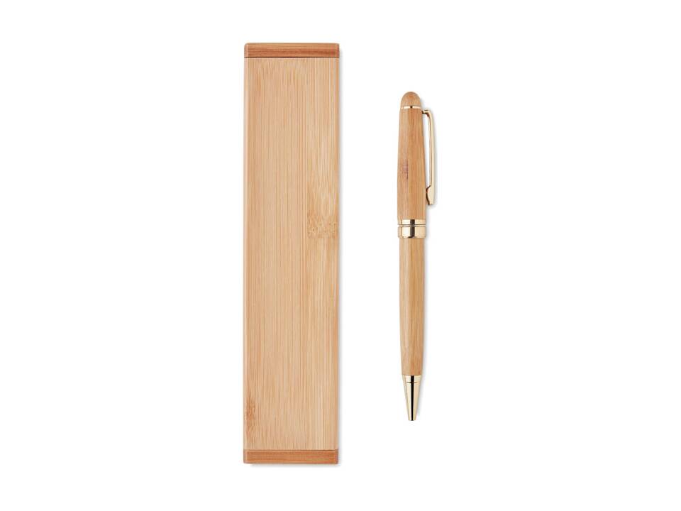 Bamboo twist ball pen in box 2