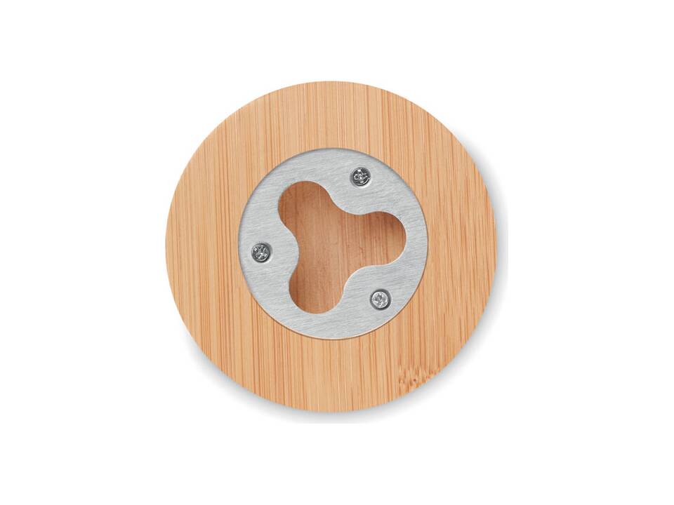 Bamboo bottle opener/ coaster 2