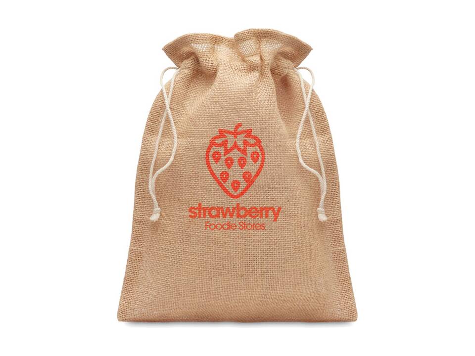 Small jute gift bag 14 x 22 cm 1