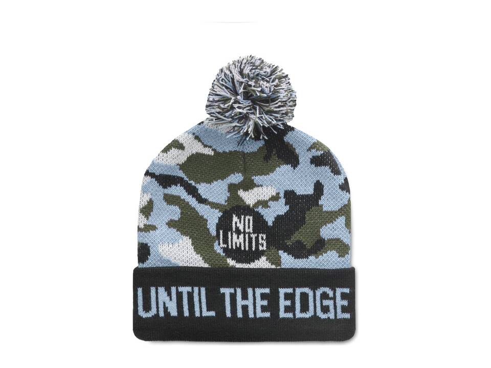 Custom-made RPET Jacquard beanie with pompom – fully custom design 1