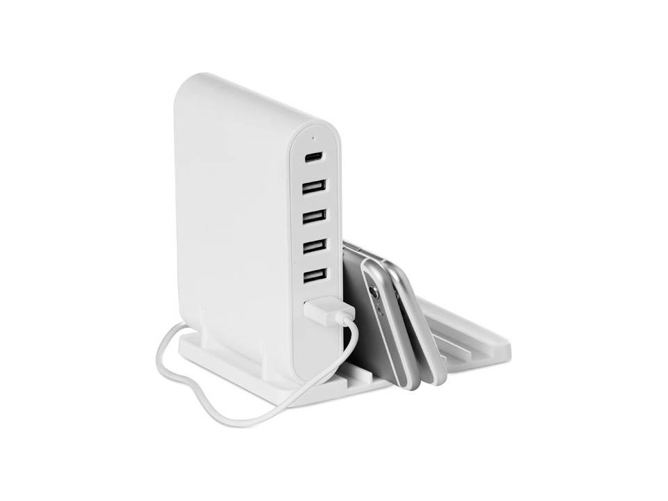 Opvouwbaar USB laadstation met 5 poorten