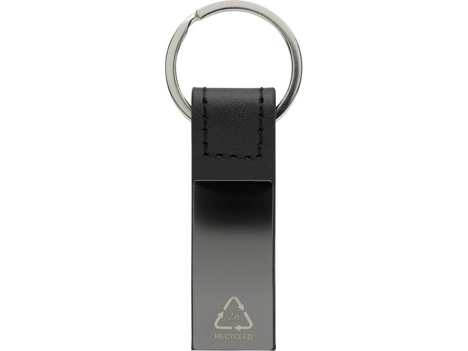 Luxury PU keychain RCS recycled zinc alloy 3