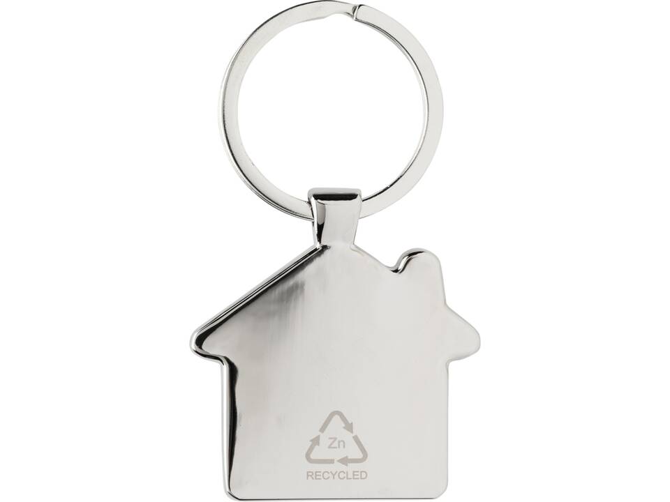 RCS recycled zinc alloy house keychain with bamboo 3